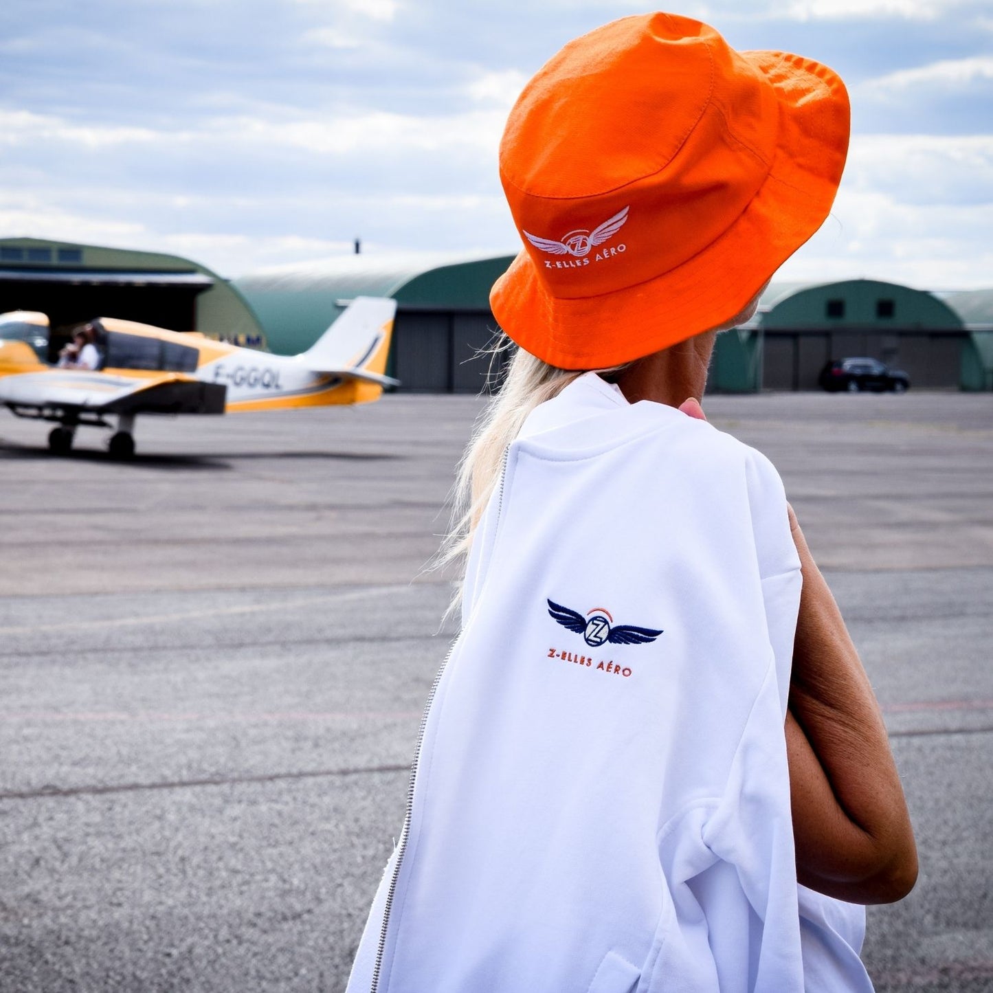 Bob aviateur Passion orange Z Elles Aero pilote homme et femme France, Compiegne, Lille, Amiens, Rouen, Reims